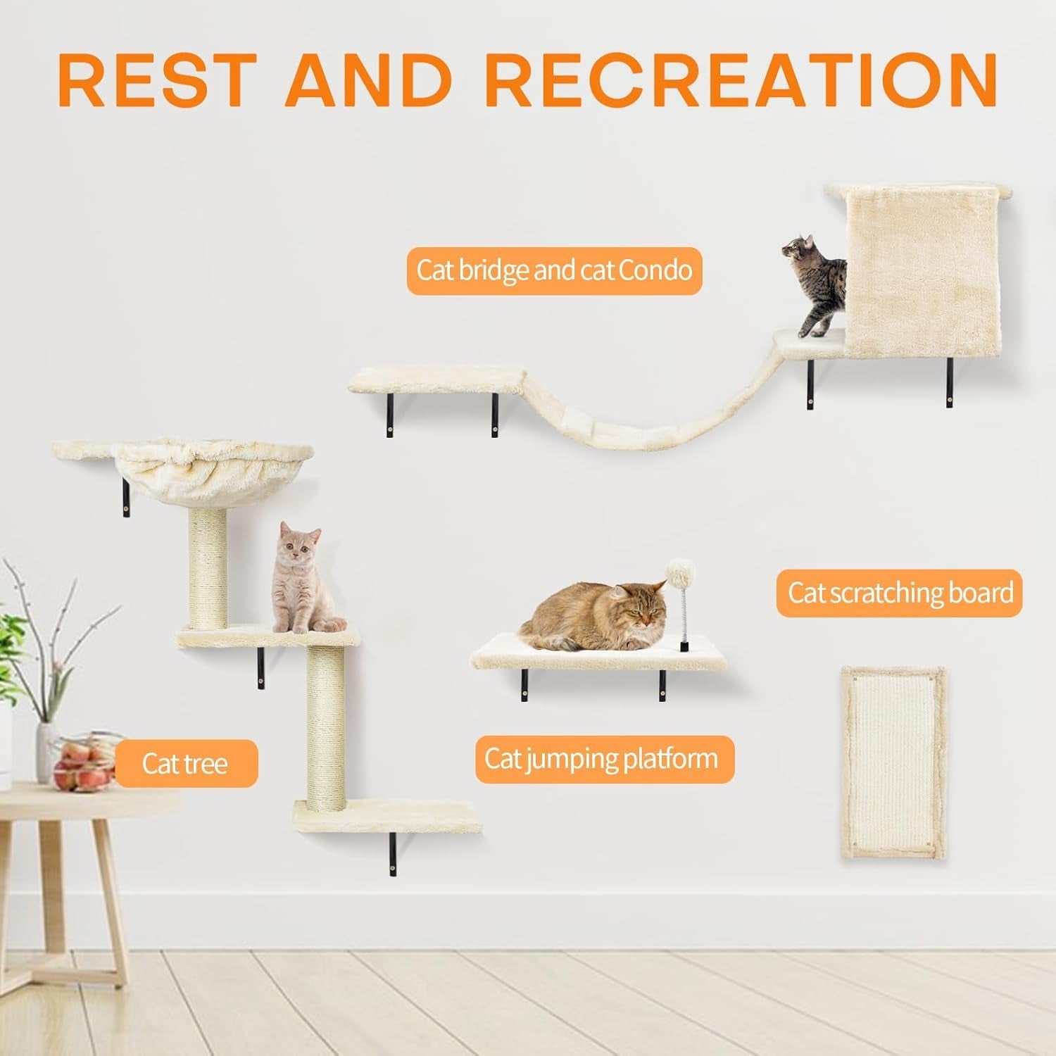 cat-wall-shelves-space-saving-wall-mounted-cat-climbing-set-for-large-cats-multi-level-climbing-system-wall-furniture-bed-steps-hammock-wall-scratcher-indoor-cat-40-lbs-small-place-corner-room