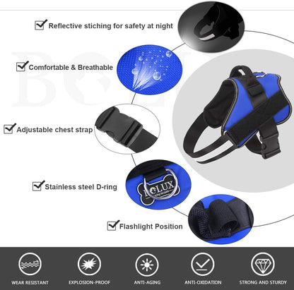 Dog Harness, No-Pull Reflective Dog Vest, Breathable Adjustable Pet Harness with Handle for Outdoor Walking - No More Pulling, Tugging or Choking (Blue, S)2