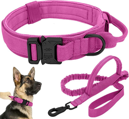 Tactical Dog Collar Leash Set,Dog Collar with Controll Handle for Large Dog12