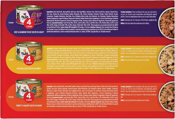Nulo Variety Flavors Grain-Free Shredded Wet Canned Cat Food, 3 Ounce (Pack of 12)10