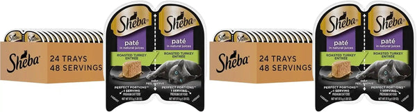 Sheba Perfect Portions Pate Wet Cat Food, Savory Chicken, 2.6 Oz, 24 Ct | Grain-Free, 48 Servings, No Fillers, Made in USA, Real Meat, Complete & Balanced, Essential Vitamins, Twin-Pack Trays16