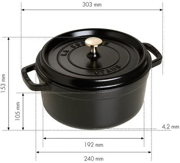STAUB round Dutch Oven 4-Quart Matte Black3