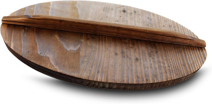 Megachef 2 Piece 14 Inch Heavy Duty Cast Iron Wok with Wood Lid4