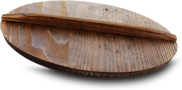 Megachef 2 Piece 14 Inch Heavy Duty Cast Iron Wok with Wood Lid4
