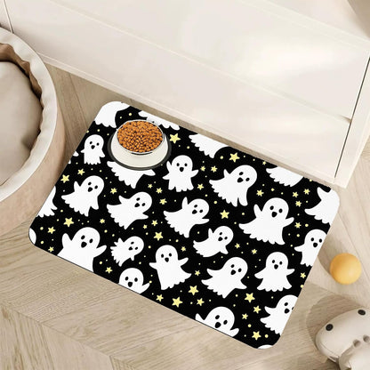 Cute Shark Dog Cat Food Mat,Absorbent Pet Feeding Mat with Rubber Backing,Non-Slip Water Bowl Placemat,Indoor Pet Accessories Supplies 12"X20"19