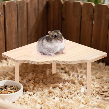 2-Piece Set Hamster Play Wooden Platform for Dwarf Syrian Hamsters Gerbils Mice Degus or Other Small Pets7