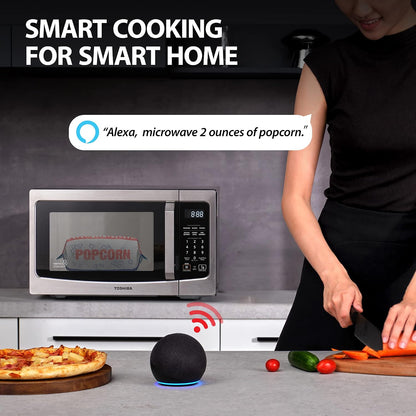 Smart Microwave Oven with Sensor Reheat, 1.3 Cu.Ft, 1100W | Works with Alexa & App Remote Control, Mute Function, ECO Mode, 12.4" Turntable, Stainless Steel2