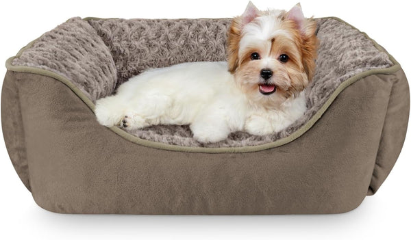 JOEJOY Rectangle Dog Bed for Large Medium Small Dogs - Washable Orthopedic Sofa Bed, Soft Breathable Puppy & Pet Cuddler, Durable Calming Dog Bed with Anti-Slip Bottom, Multiple Sizes, Beige19