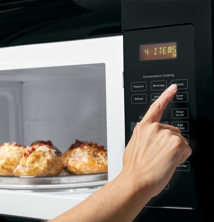 GE JVM3160DFBB 30" Over-The-Range Microwave Oven with 1.6 Cu. Ft. Capacity in Black | 1.6 Cu Ft Capacity, 1000W, 300 CFM 2-Speed Vent, Auto and Time Defrost, Convenience Controls5