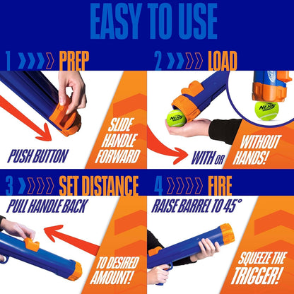 Nerf Dog Tennis Ball Blaster Dog Toy Blue/Orange, 16 Inch Compact Blaster with 1 Ball7