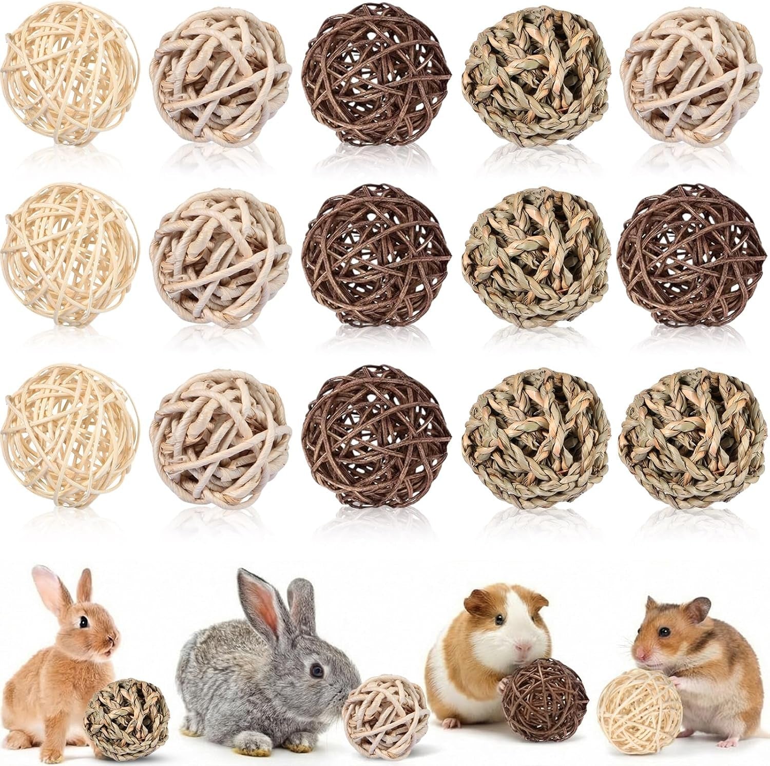 skylety-15-pieces-bunny-chew-balls-for-rabbits-small-animal-rolling-grass-toys-and-treats-for-guinea-pigs-chinchillas-hamsters-mice-teeth-grinding-gnawing-and-playclassic-style-1-97