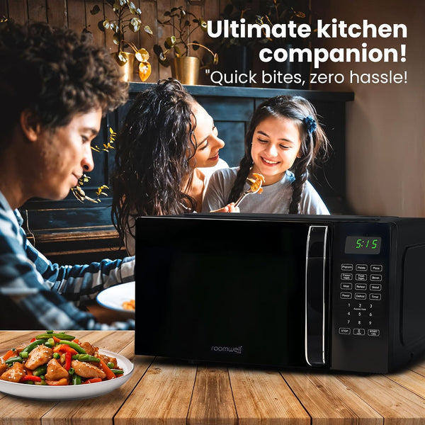 0.7 Cu Ft Microwave Countertop Small with Digital Display, 700 Watt Microwave Black Has 10 Power Levels & Auto Defrost Function Mini Microwave Oven Compact with Child Lock for Dorm, Home, Office6