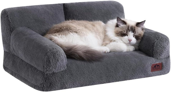 Hollypet Small Dog Large Cat Bed Puppy Couch Beds for Pets up to 25 Lbs | Fluffy Dog Cat Couch Plush Soft Warming Pets Beds with Machine Washable Cover and Non-Slip Bottom2