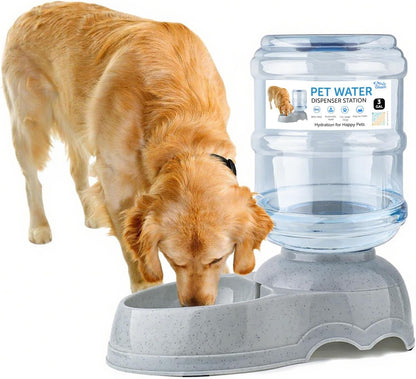 3 Gallon Large Dog Water Dispenser, Automatic Gravity Pet Waterer Station for Large Dogs and Multiple Pets, Indoor/Outdoor Dog Water Bowl with Anti-Slip Base, Bpa-Free, Grey1