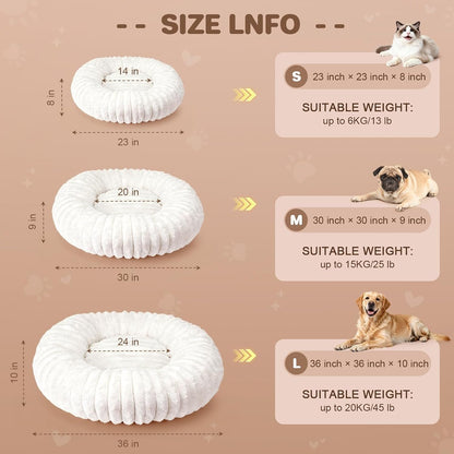 Donut Pet Bed for Indoor Cats and Small Dogs, Self-Heating Dog Bed with Non-Slip Bottom, Winter Comfort Dog Beds for Puppies, Washable & Portable Egg Tart Shape (S) Small Cat Bed Self Warming5