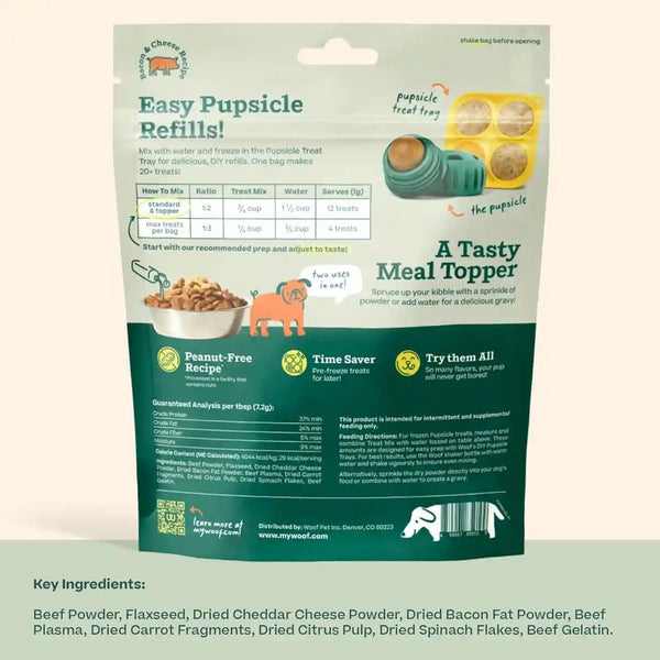 WOOF Dog Pupsicle Mix - Easy-To-Make DIY Pupsicle Refills - Tasty, Healthy Pupsicle Mix - Wholesome Ingredients - Long-Lasting Treats for Dogs - Bacon and Cheese Mix2