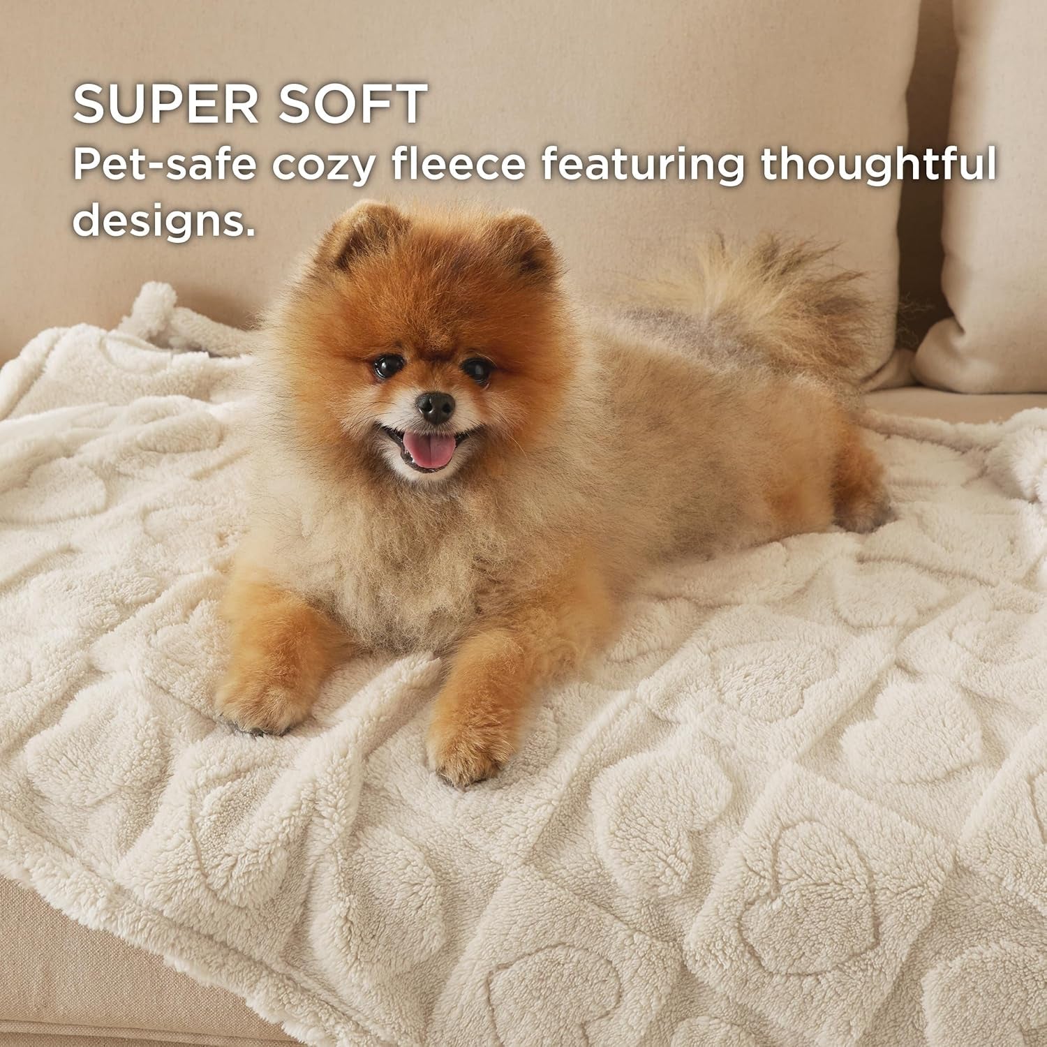 bedsure-dog-blanket-for-small-dogs-puppy-cats-with-soft-fleece-25x35-white-300gsm-fuzzy-jacquard-doggy-kitten-blanket-washable-for-crate-cage-pet-bed-indoor-cats-puppy-essentials-cute-dog-gift