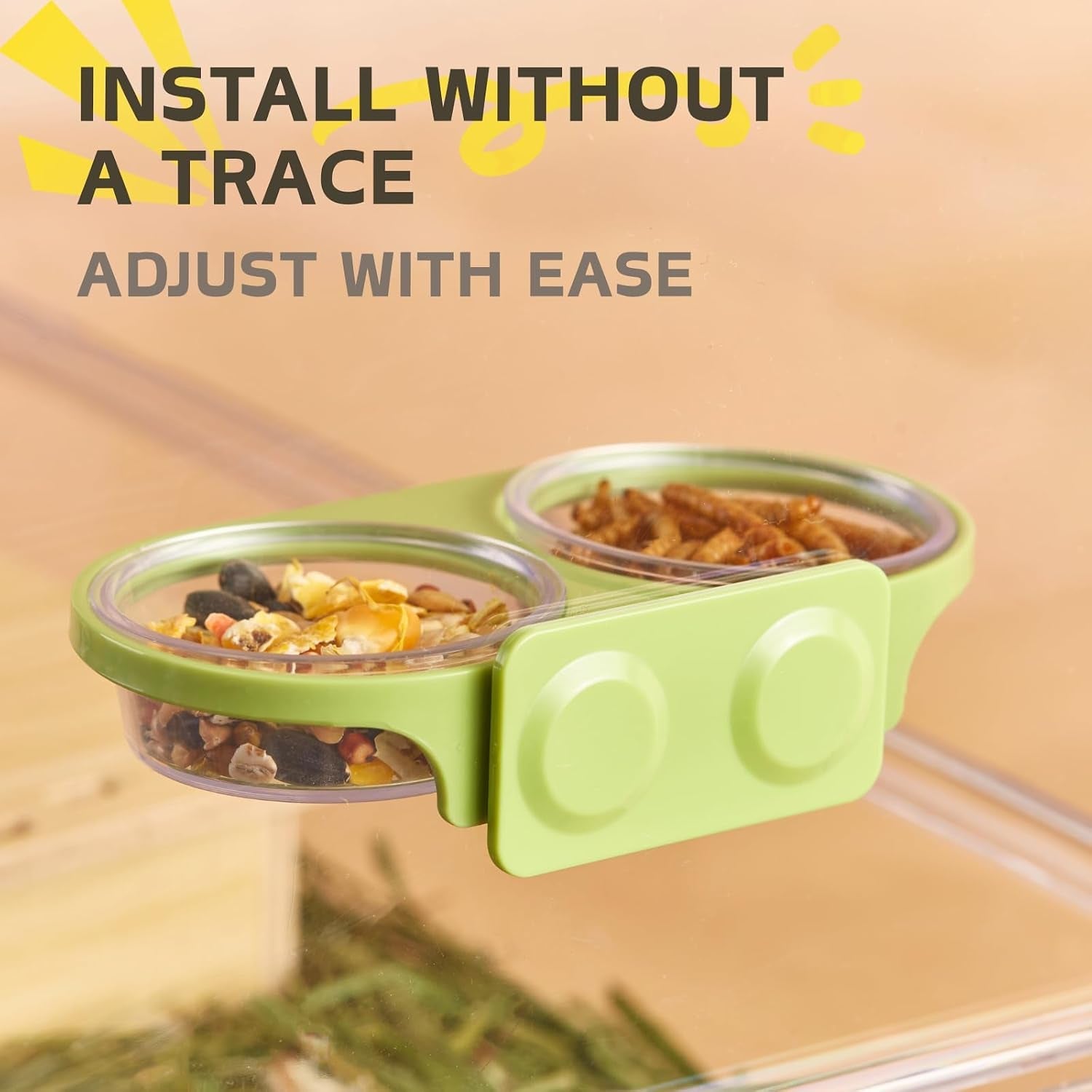 magnetic-reptile-feeding-ledge-with-2-pack-plastic-bowls-food-feeder-water-dish-for-crested-gecko-dwarf-hamstergray-magnetic-mounted