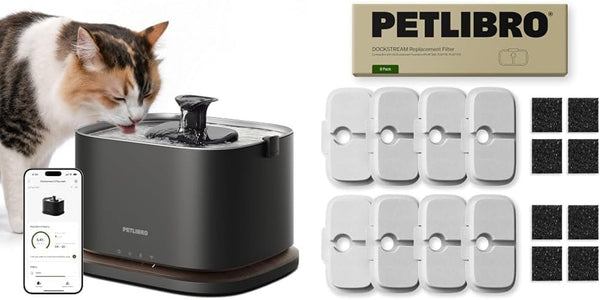 PETLIBRO Cat Water Fountain Stainless Steel Tray, Cordless Cat Fountain Battery Operated, 3L/101Oz Pet Water Fountain App Monitoring, Quiet Cat Fountains for Drinking, Easy Clean 5G Wifi Cat Dispenser12