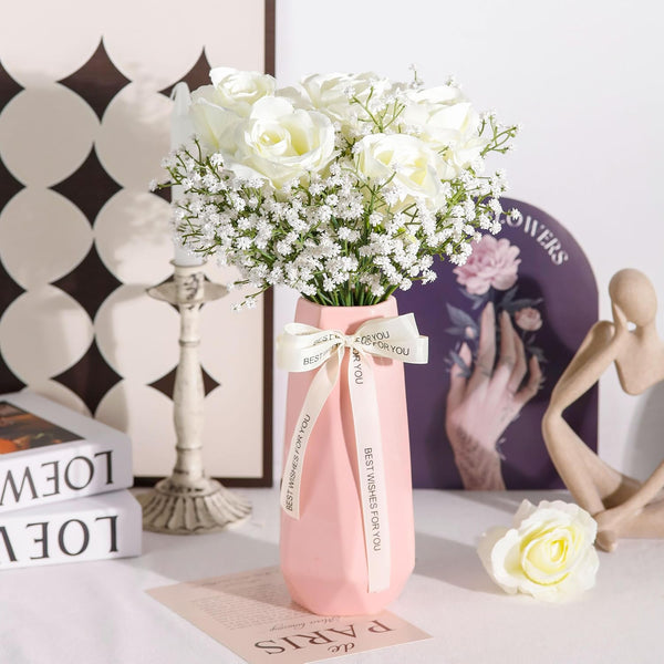 12Pcs Babys Breath Artificial Flowers, 21In Floral Stems for Vase Decor | Trim 12In Lower Stems to Fit 4–6In Small or 7–12In Medium Vases for Dining Table Centerpiece, Bedroom, Wedding Decor5