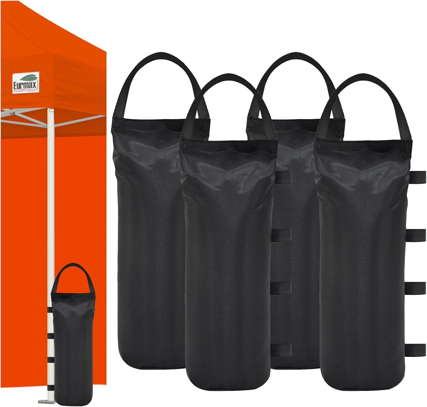 usa-125lbs-4-pack-universal-canopy-weights-secure-wind-protection-to-prevent-tipping-easy-wrap-around-installation-heavy-duty-sandbags-without-sand-fits-all-instant-shelter-legs-black