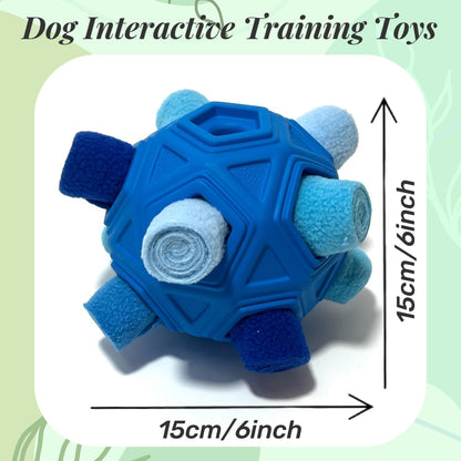 Snuffle Ball for Dog Toys Unbreakable Upgrade Ball Interactive Toy Foraging Snuffle Mat Puppy Treat Dispenser Slow Feeder Dog Puzzle Toys for Small, Medium, Large Pets (Blue)4