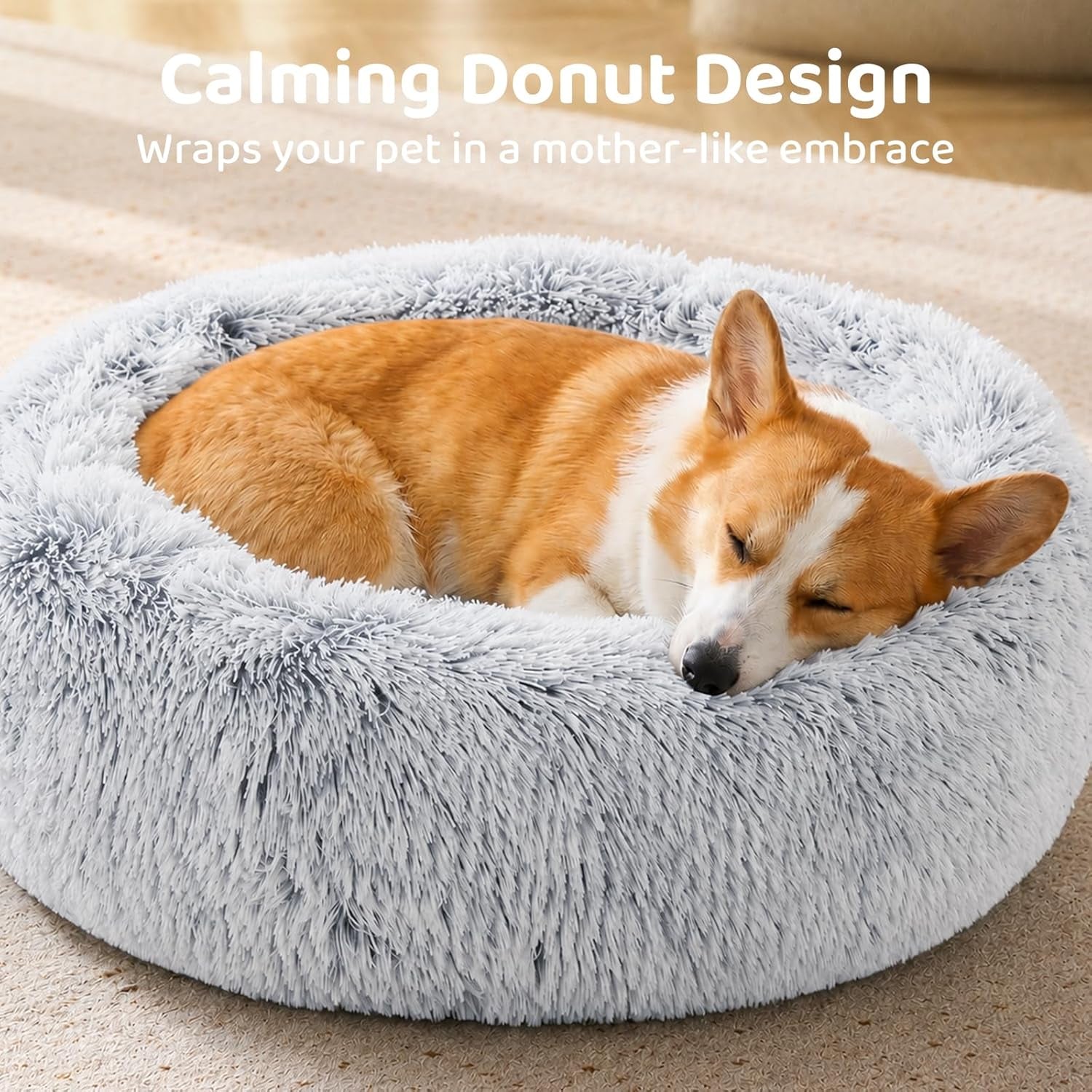 jollyvogue-small-dog-bed-calming-soft-anti-anxiety-donut-cat-bed-washable-round-fluffy-cushion-for-small-and-medium-pets-20