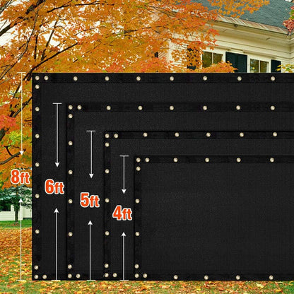 Icover 4X50Ft Privacy Screen Fence, Outdoor Fencing Panels, Garden Windscreen Mesh Shade Sail Net Barrier, Include Reinforced Bindings and Brass Grommets Cable Zip Ties, Black7