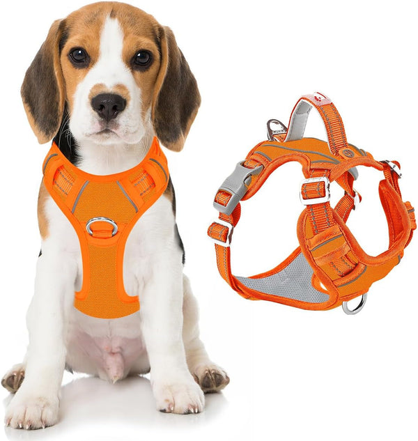 BARKBAY Dog Harness No Pull with ID Tag Pocket - Heavy Duty, Reflective, Easy Control for Large Dogs(Blue,L)49