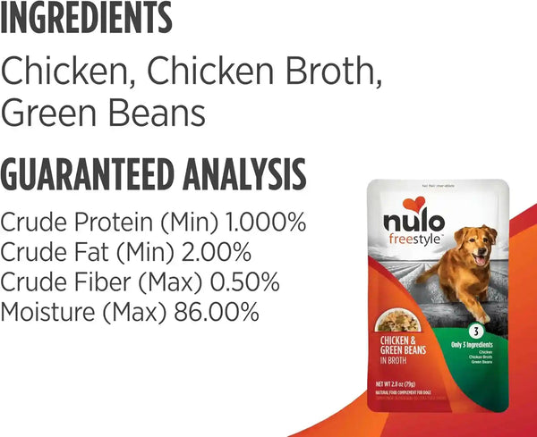 Nulo Freestyle Variety Flavor Real Meat Grain-Free Premium Puppy & Dog Food Topper, 2.8 Ounce (Pack of 6)5