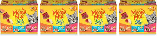 Meow Mix Paté in Gravy Surf N’ Turf Patés Variety Pack, Wet Cat Food, 2.75 Oz Cup, 12 Pack17