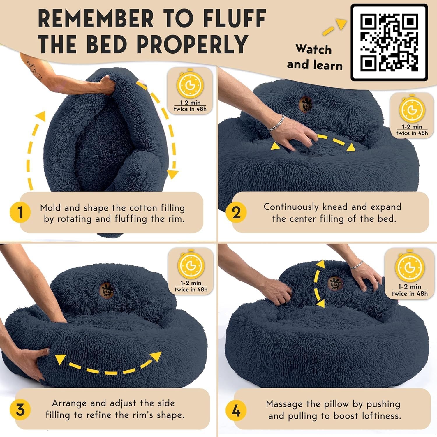 petjett-calming-dog-bed-medium-size-dog-30-donut-bed-washable-dog-bed-anti-slip-super-soft-fluffy-plush-round-dog-bed-anti-anxiety-premium-comfort-pet-bed-fits-dogs-upto-45-lbs-dark-grey