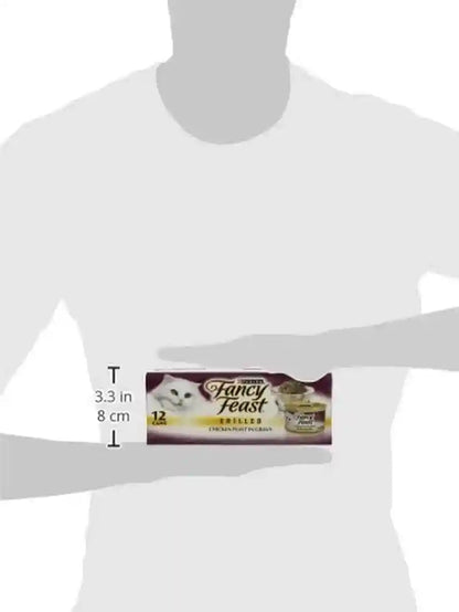 Purina Fancy Feast Grilled Wet Cat Food Chicken Feast in Wet Cat Food Gravy - (Pack of 12) 3 Oz. Cans3