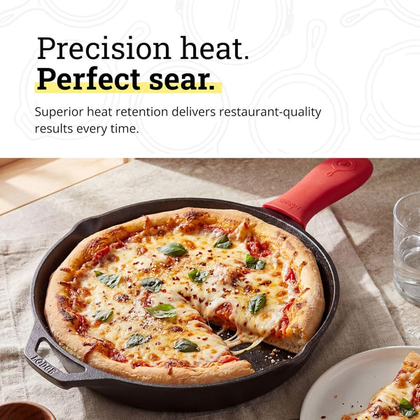 Pre-Seasoned Cast Iron Skillet with Silicone Handle Holder, 12 Inches | Non-Toxic & Naturally Non-Stick Frying Pan with Silicone Hot Handle Holder, Pan Is Safe for Oven & Stovetop Use5