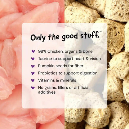 Stella & Chewy'S Freeze-Dried Raw Cat Dinner Morsels - Premium Chicken Recipe with 98% Cage-Free Meat & Organs - Natural Grain-Free Cat & Kitten Food - Made in USA - 3.5 Oz3