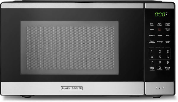 BLACK+DECKER Countertop Microwave Oven 0.9 Cu Ft, 6 Auto Menus, Child Lock, Memory Function, 10 Power Levels, Easy One-Touch Start, Digital Panel, 900W1