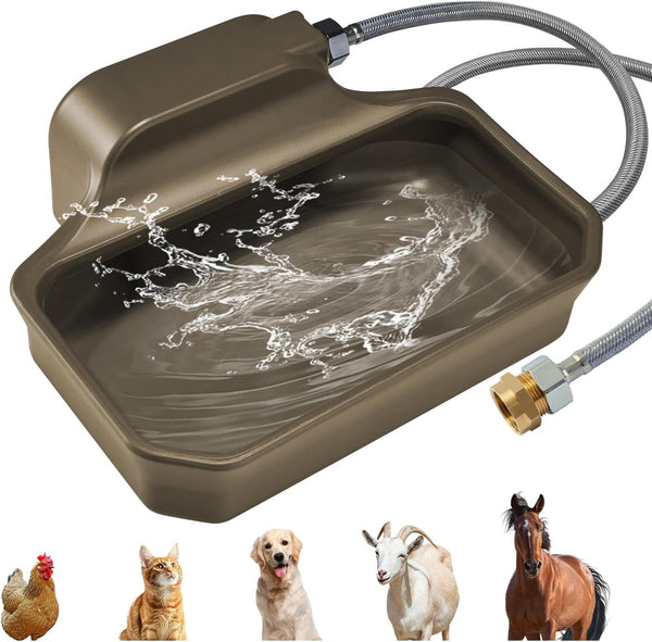 PETTEN Auto Fill Dog Water Bowl, Outdoor 1Gal/3.75L Automatic Dispenser | Auto-Refill Float Valve,No Electricity.3.75L for Dogs/Cats&Livestock.3/4"Ght Hose Connection.Food-Grade Hdpe,Durable1