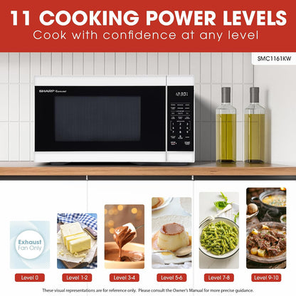 SMC1161KW 1.1 Cu. Ft. 1000W White Countertop Microwave Oven3