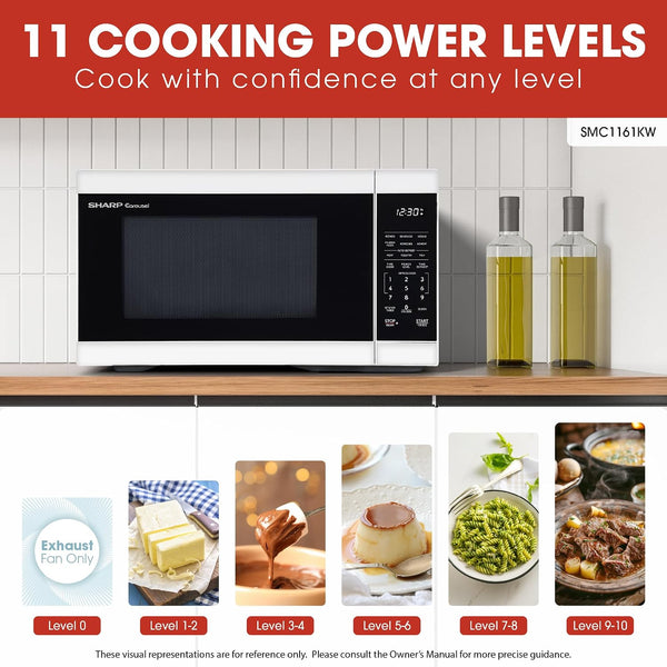 SMC1161KW 1.1 Cu. Ft. 1000W White Countertop Microwave Oven3