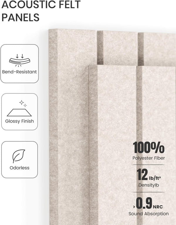48" X 36" Large Felt Bulletin Board, Oatmeal | 12 Pack Cork Board Alternative with 60 Safe Adhesive Tabs, Pin Boards for Wall Decor, Home, Office, Classroom,Dorm5