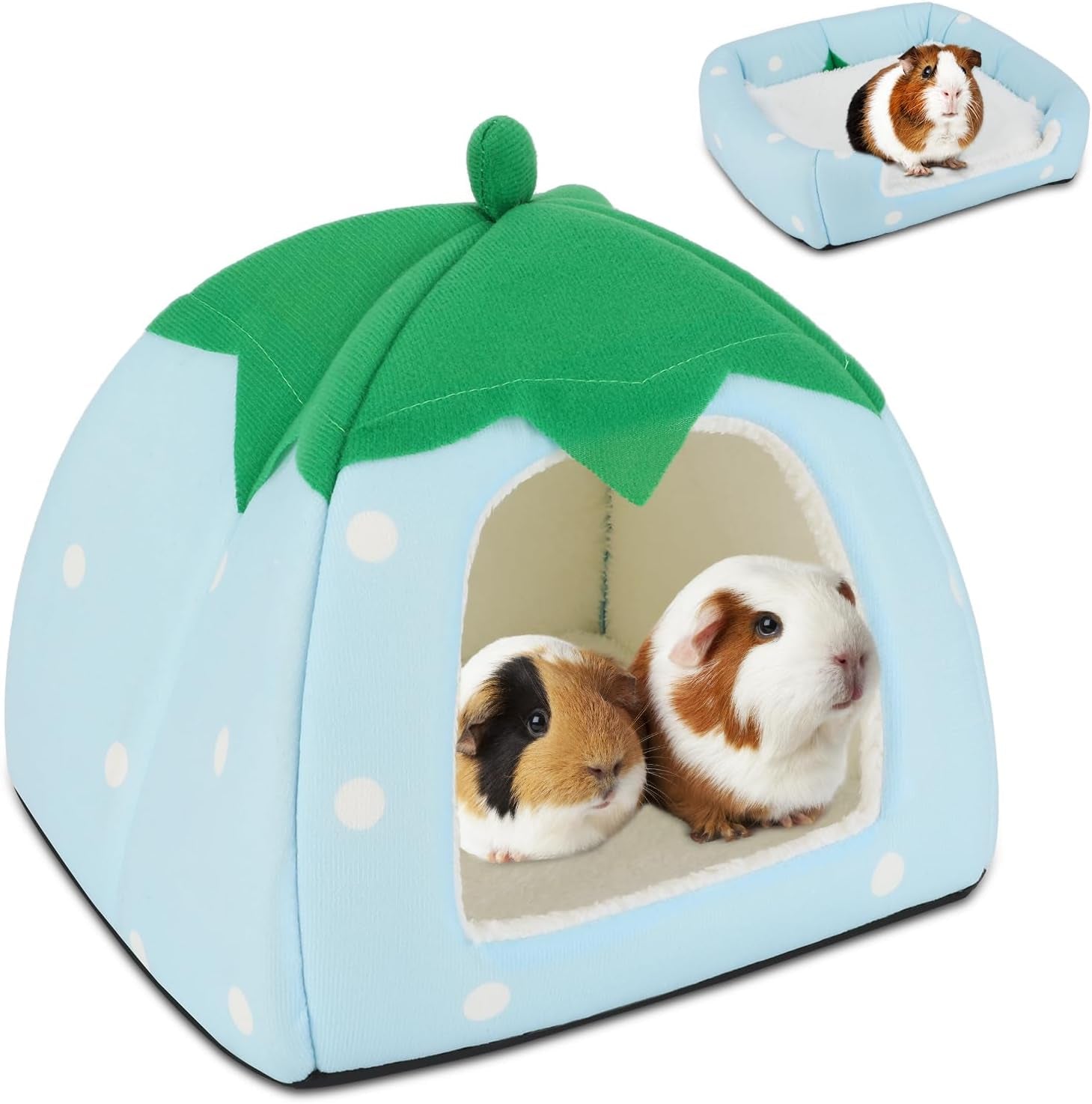 bwogue-guinea-pig-bed-hideout-washable-hamster-cave-for-small-animals-removable-cushion-for-cleaning-warm-fleece-nest-washable-bed-10-23-x-10-23-x-11-in-dwarf-rabbits-hedgehogs