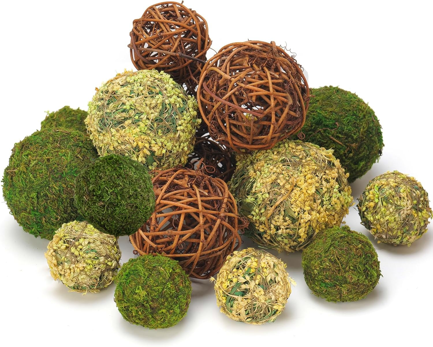 decorative-balls-for-centerpiece-bowls-18pcs-fake-moss-balls-wicker-rattan-balls-set-vase-bowl-filler-for-home-garden-wedding-party-decor-fresh-green-rustic-brown
