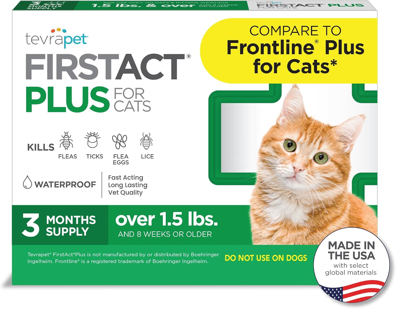 tevrapet-firstact-plus-flea-and-tick-topical-for-cats-over-1-5lbs-3-dose-waterproof-flea-and-tick-control-prevention-for-3-months