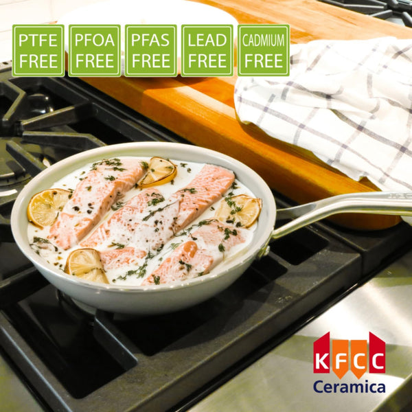 - Ceraterra - 8 Inch Ceramic Frying Pan – PFAS, PTFE & Pfoa-Free, Toxin-Free Ceramic Coating, Induction-Ready, Oven & Dishwasher Safe, Ceramic Nonstick Frying Pan Made in Korea2