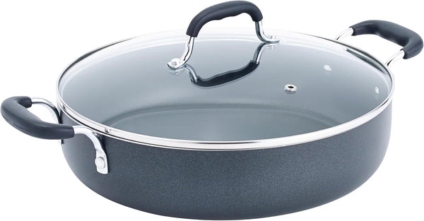 Specialty Nonstick 5 Qt Stock Pot with Lid Soup Pot, 5 Quart Casserole with Lid, Easy to Clean Non Stick Cooking Pot Cookware, Dark Blue1