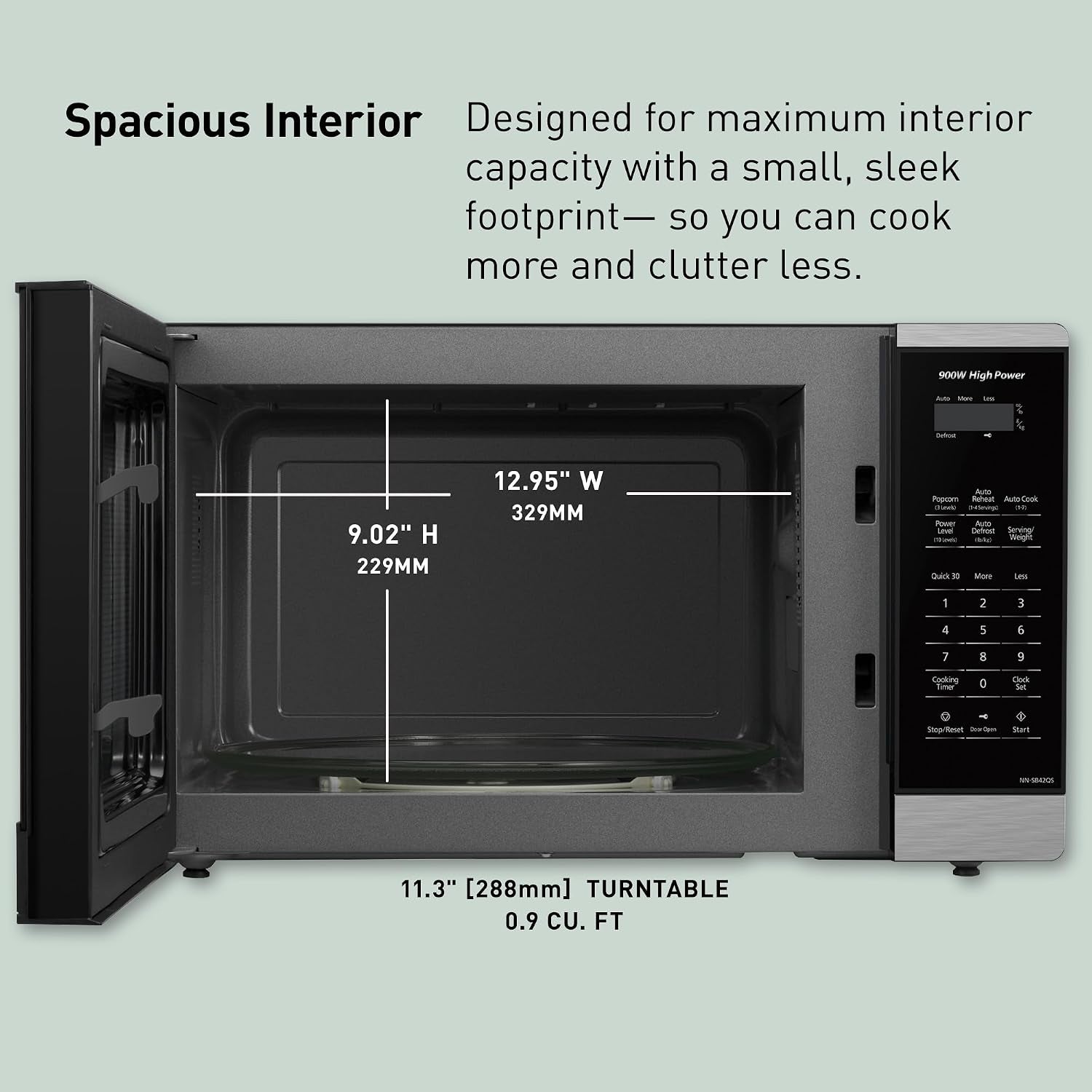 panasonic-countertop-microwave-oven-900w-0-9-cu-ft-sensor-cook-and-reheat-10-power-levels-auto-defrost-keep-warm-child-lock-stainless-steel-nn-sb42qs