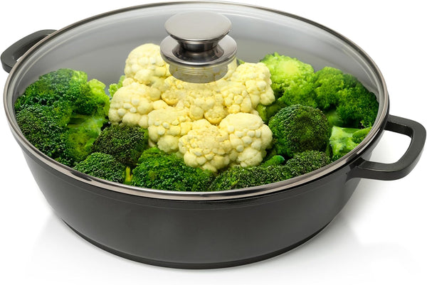 12 Inch Nonstick Large Skillet with Lid, 5 Quart Deep Saute Pan, Dishwasher & Oven Safe, Double Handled Frying Pan with Lid, PFOA Free Induction Compatible Cookware1