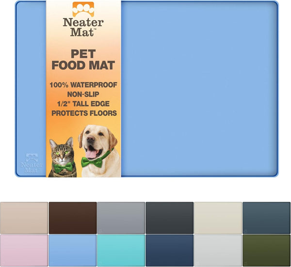 Neater Pet Brands Neater Mat Pet Mats for Food and Water, Cat & Dog Bowl Mat Waterproof Silicone, Feeding Tray, Dog Food Mats for Floors, Placemat W/Raised Edge for under Bowls, 16” X 10”, Cappuccino9