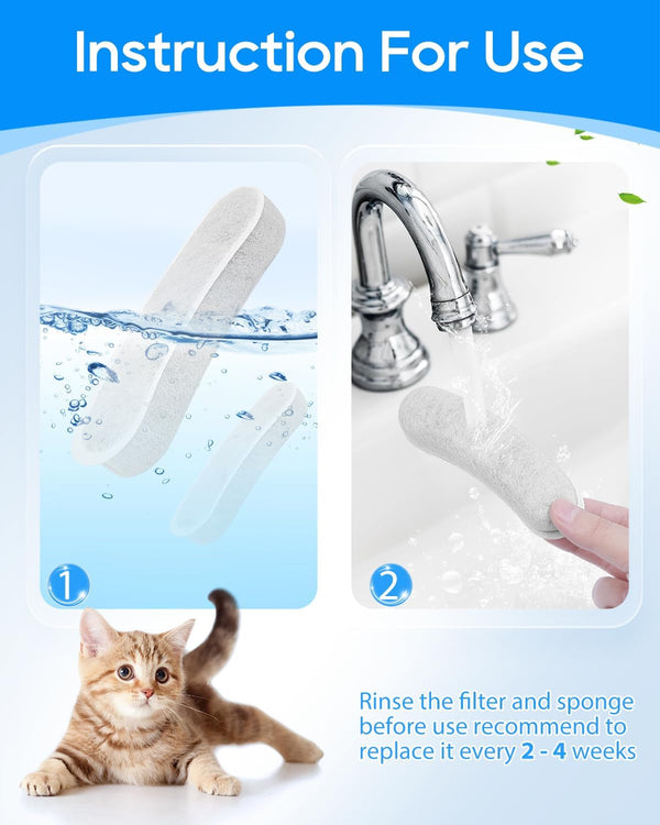 12 Pack Dog Water Fountain Filters Replacement Compatible with W600 Automatic Water Bowl Dispenser, Pet Fountain Charcoal Filters Fit for 205Oz/6L Dog Fountain Bowl for Large Dogs6
