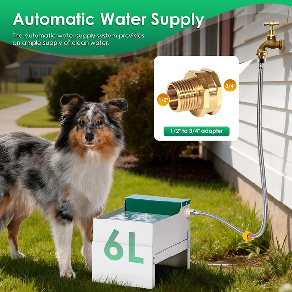 Metal Automatic Dog Feeder&Water Dispenser for Large Dogs Outdoor | 2-In-1 Automatic Dog Feeder Large Breed and Outdoor Dog Water Bowl Set for Large Dogs, Cats, and Other Pet3